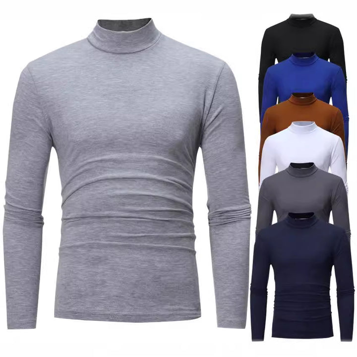 Herren elegantes Rollkragen-T-Shirt aus weichem Jersey Echoarchiv
