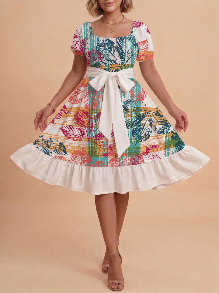 Damen Verspieltes Maxikleid mit Bärenmuster und taillierbarem Band Echo Archiv