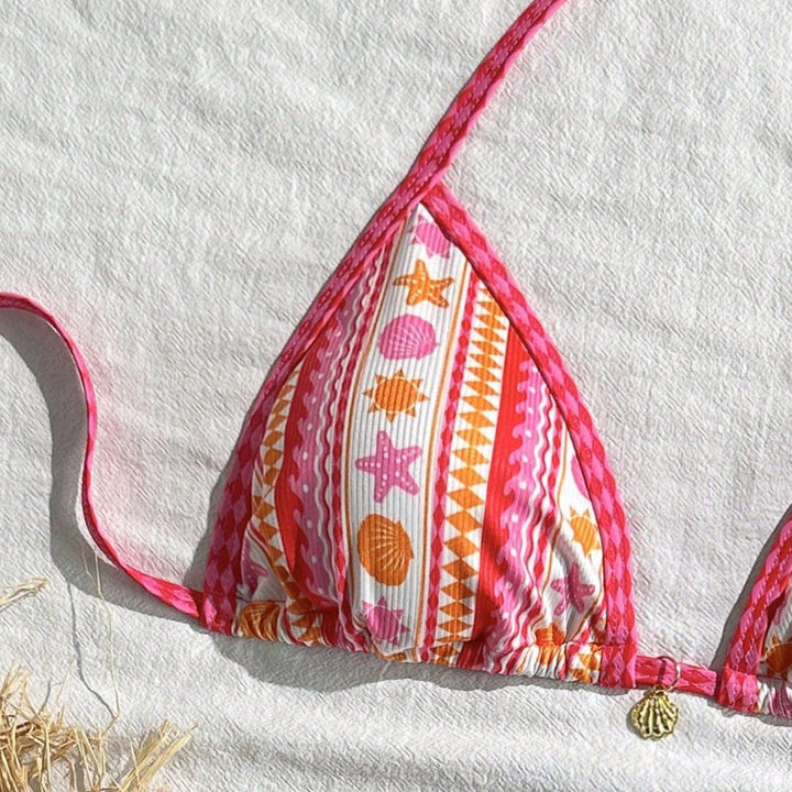 Damen Triangel-Bikini mit buntem Muster Echo Archiv