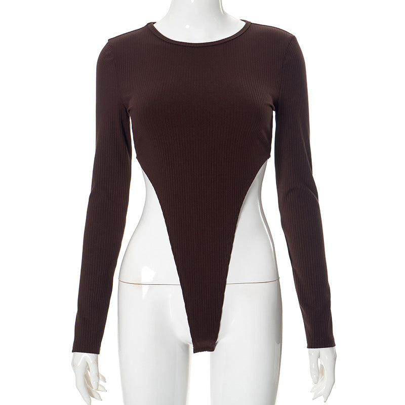 Damen Figurbetontes Langarmshirt mit seitlichem Cut-Out Echo Archiv