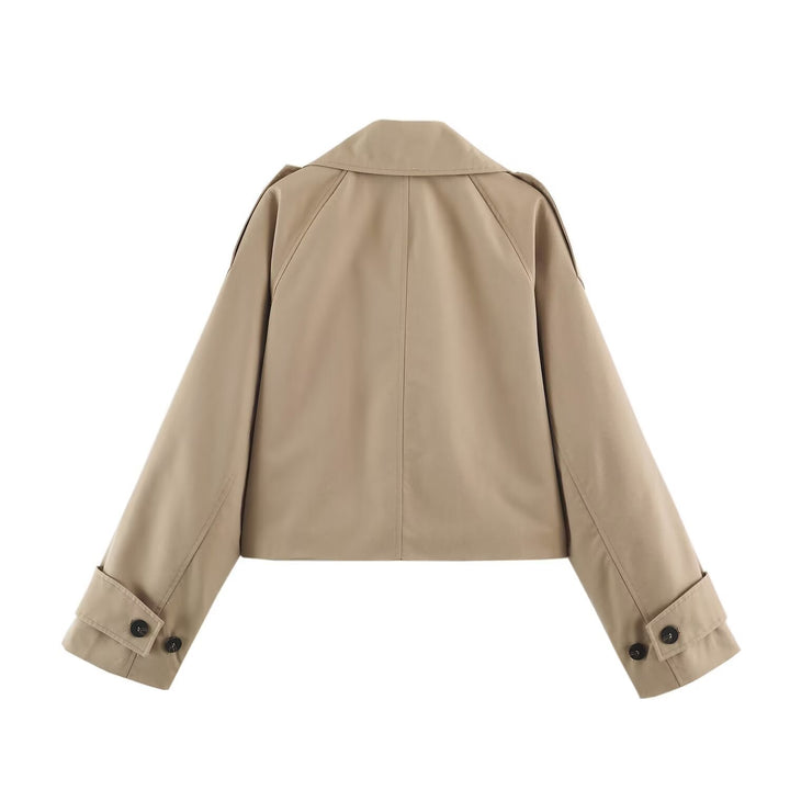 Damen Kurzblouson im Trenchstil mit kastiger Silhouette und doppelreihiger Knopfleiste Echo Archiv