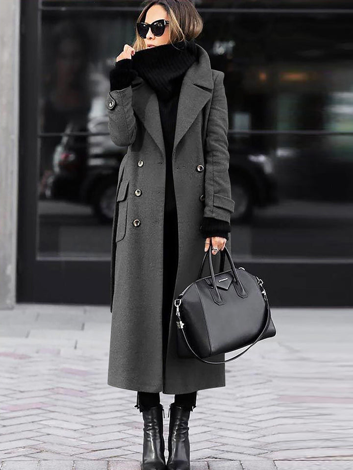 Damen Eleganter und zeitloser Wollmantel