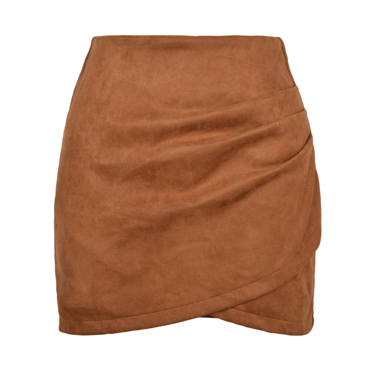 Damen High-Waist Wickelrock aus samtigem Mikrofaser – Rosévia