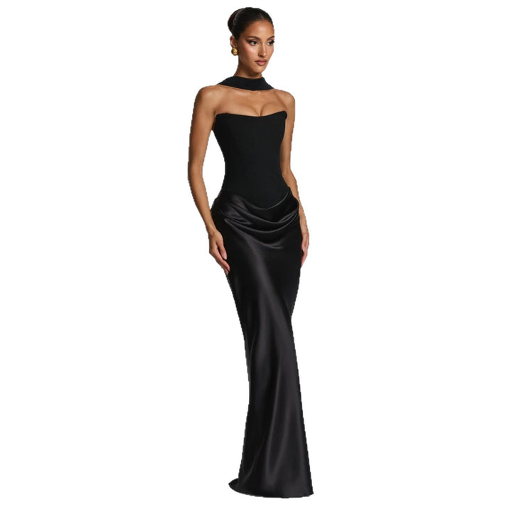 Damen Hochwertiges Abendkleid mit elegantem Bustier-Oberteil und drapiertem Rock Echo Archiv