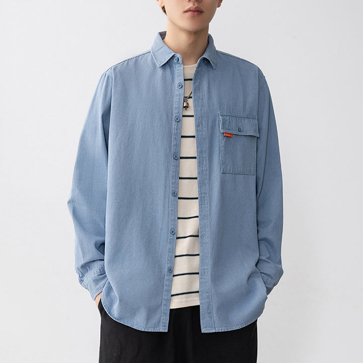 Herren Denim Overshirt mit aufgesetzter Brusttasche Echoarchiv