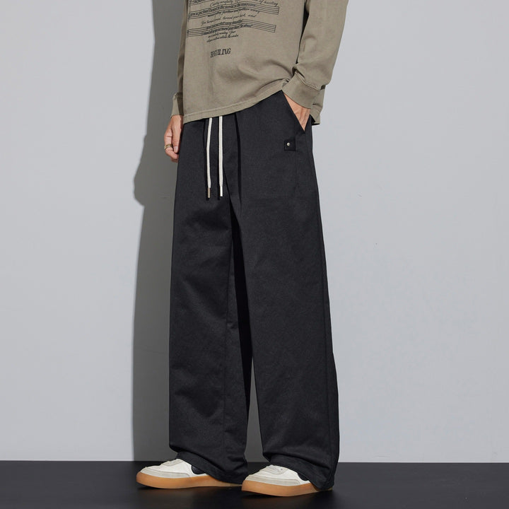 Herren Weite Relaxed‑Fit Stoffhose mit Tunnelzug & Bügelfalte Echo Archiv
