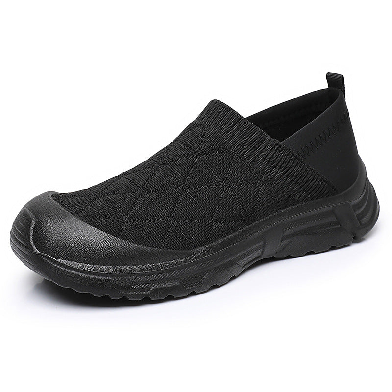 Damen nan atmungsaktiver Strick-Slip-On Freizeitschuh mit diamantstrukturierter Oberfläche, stoßdämpfender Leichtsohle und verstärkter Zehenkappe Echo Archiv