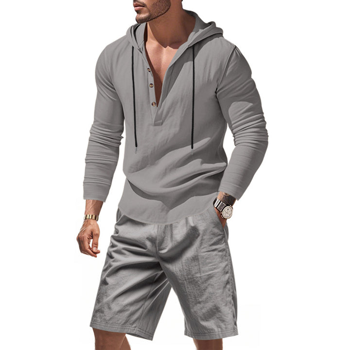 Herren lässiges Set mit Kapuze und Shorts Echoarchiv