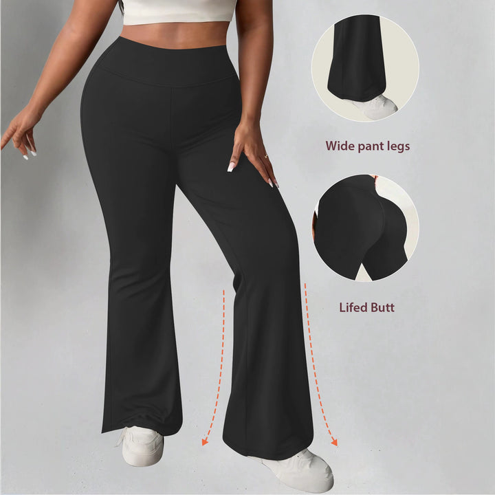 Damen Flare-Leggings mit hohem Bund, butterweichem Stretch und formender Hüftnaht echoarchiv-