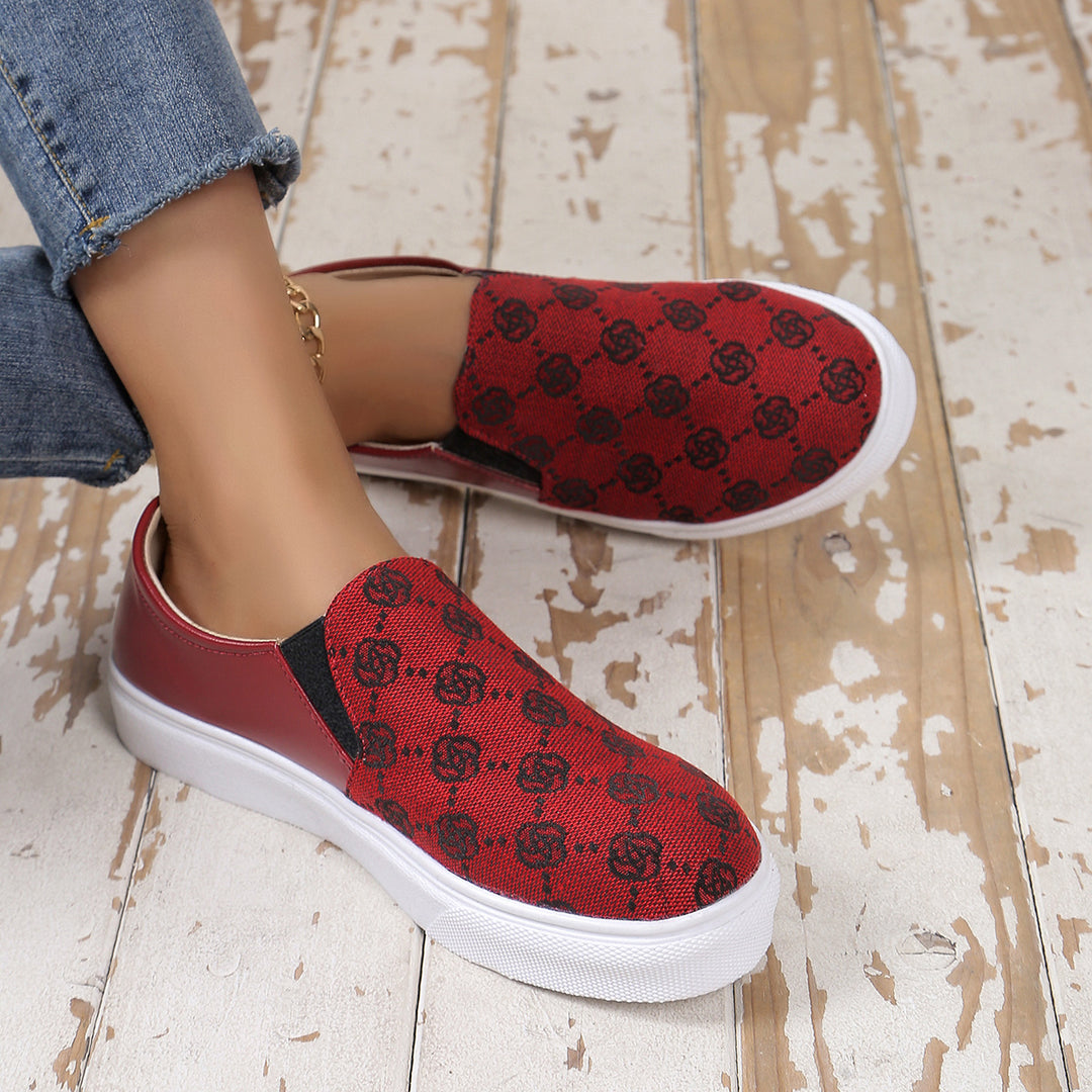 Damen Slip-On Plateau-Sneaker mit Glitzerfront, gepolstertem Fersenbereich und weißer Profilsohle – Névara