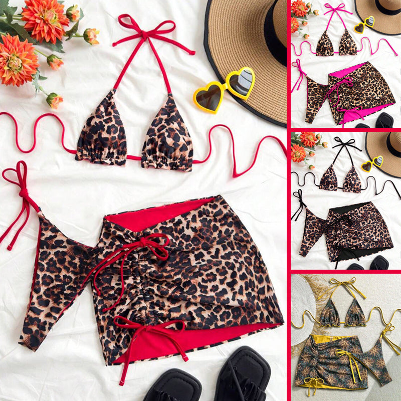 Damen Triangel-Bikini-Set mit rüschenfreien Details und Wickelrock Echo Archiv