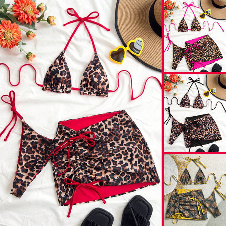 Damen Triangel-Bikini-Set mit rüschenfreien Details und Wickelrock Echo Archiv