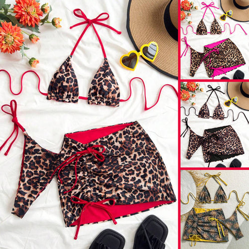 Damen Triangel-Bikini-Set mit rüschenfreien Details und Wickelrock Echo Archiv