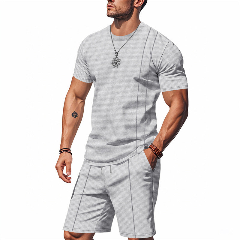 Herren Sportliches Kurzarm- und Shorts-Set aus atmungsaktivem Material Echoarchiv