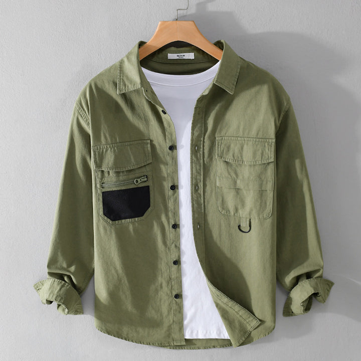 Herren Utility-Overshirt aus Baumwollmix mit Mehrfachtaschen und D-Ring Echoarchiv