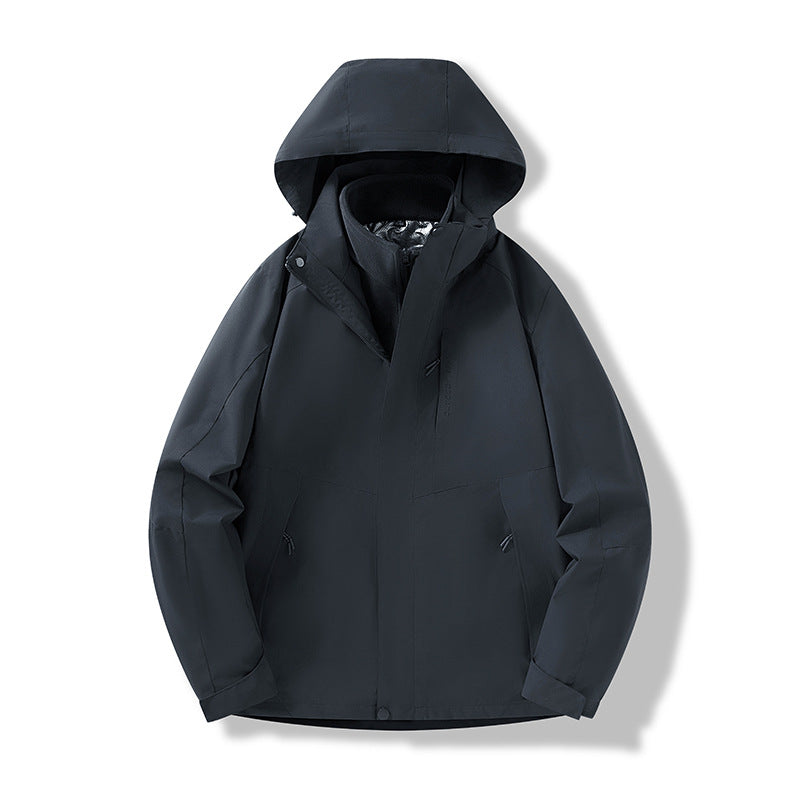 Herren Minimalistische City-Outdoorjacke mit verschweißten Nähten, verstellbarer Kapuze und Thermofutter Echo Archiv