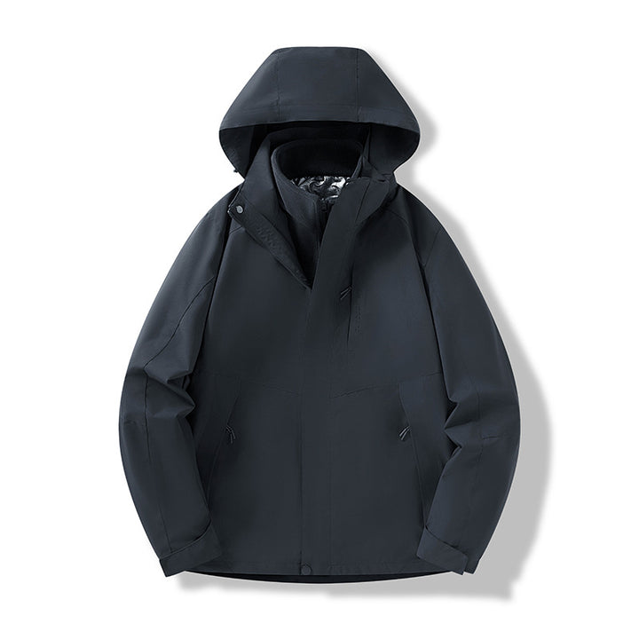 Herren Minimalistische City-Outdoorjacke mit verschweißten Nähten, verstellbarer Kapuze und Thermofutter Echo Archiv