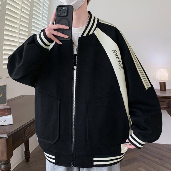 Unisex Sportliche Bomberjacke mit kontrastierenden Ärmelabschlüssen Echoarchiv