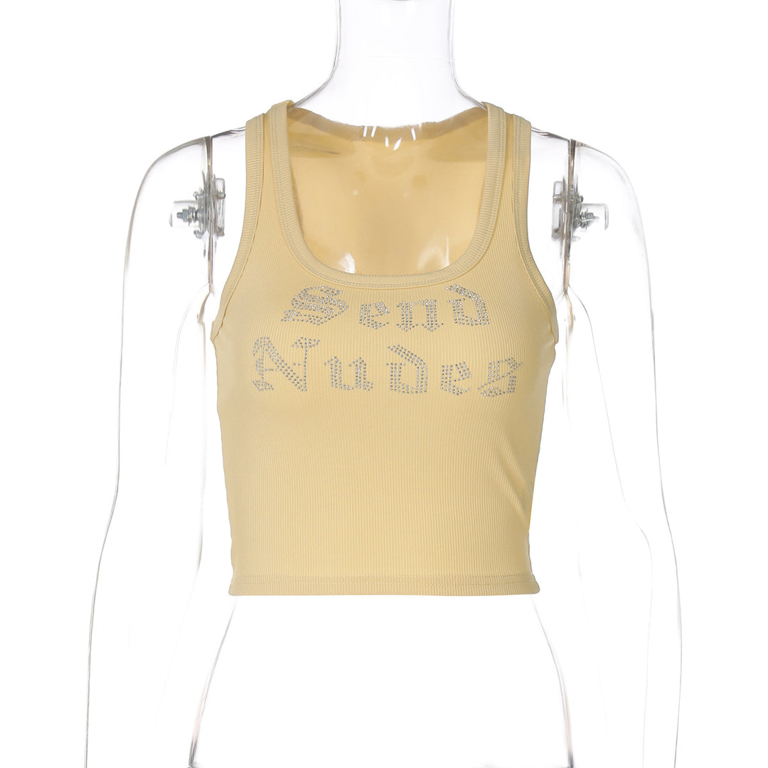 Damen Crop-Top mit funkelndem Schriftzug Echo Archiv