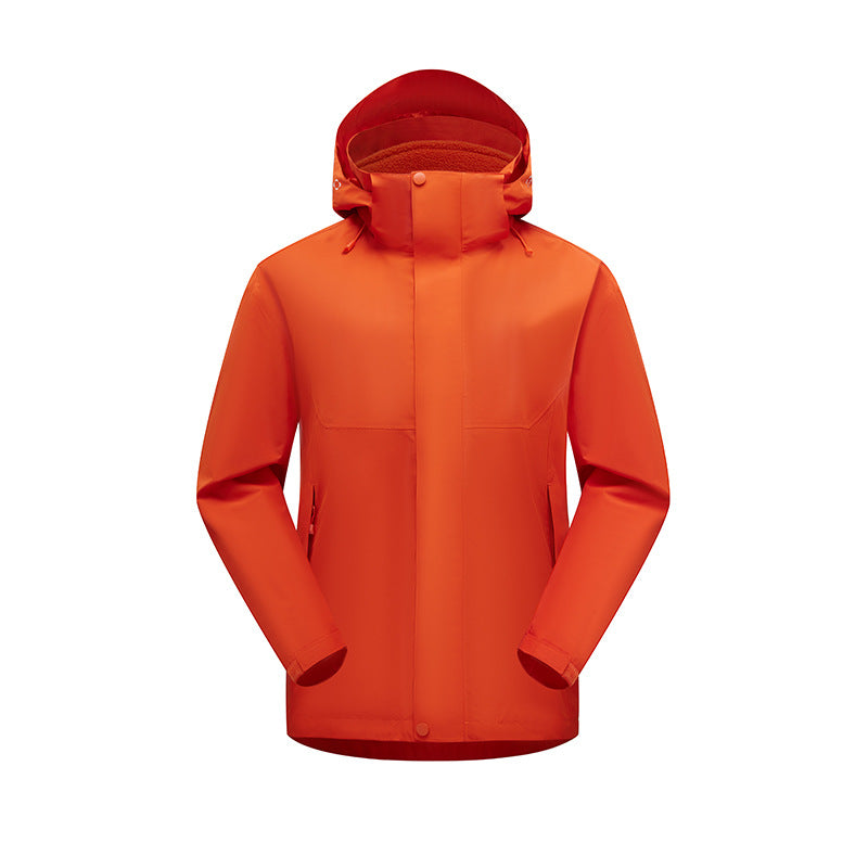 Unisex wasserdichte atmungsaktive Regenjacke mit Kapuze und Fleece-Futter – Taviero