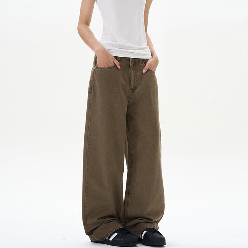 Damen Hochgeschnittene Baumwoll-Jeans mit extra weitem Bein Echo Archiv