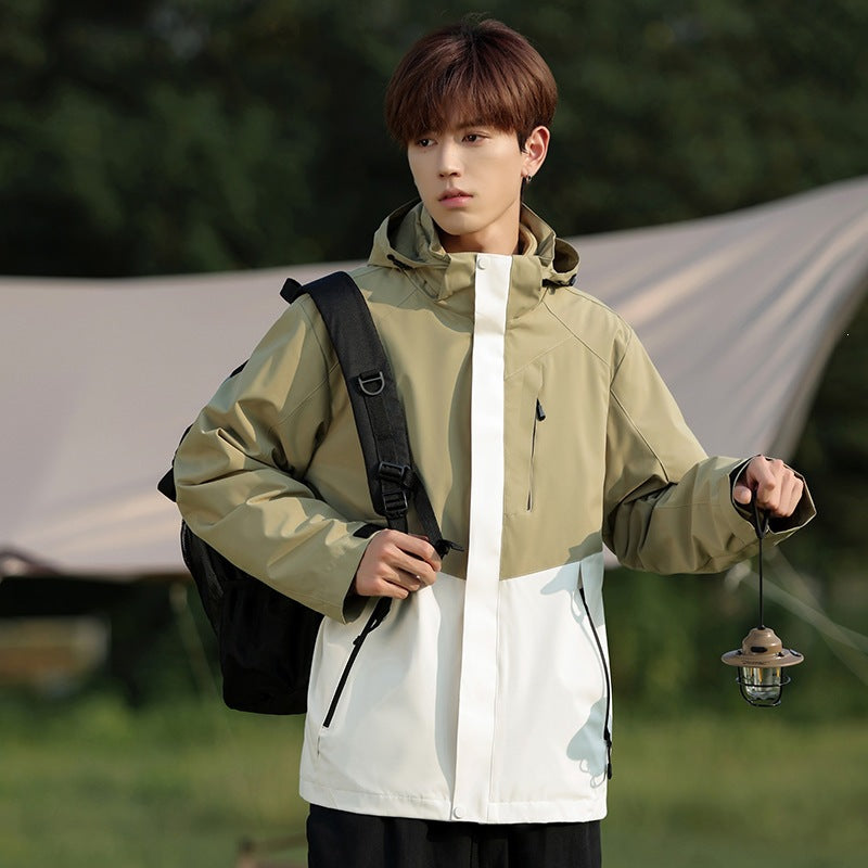 Herren Zweifarbige Wind- und Wasserabweisende Softshelljacke mit Kapuze Echoarchiv