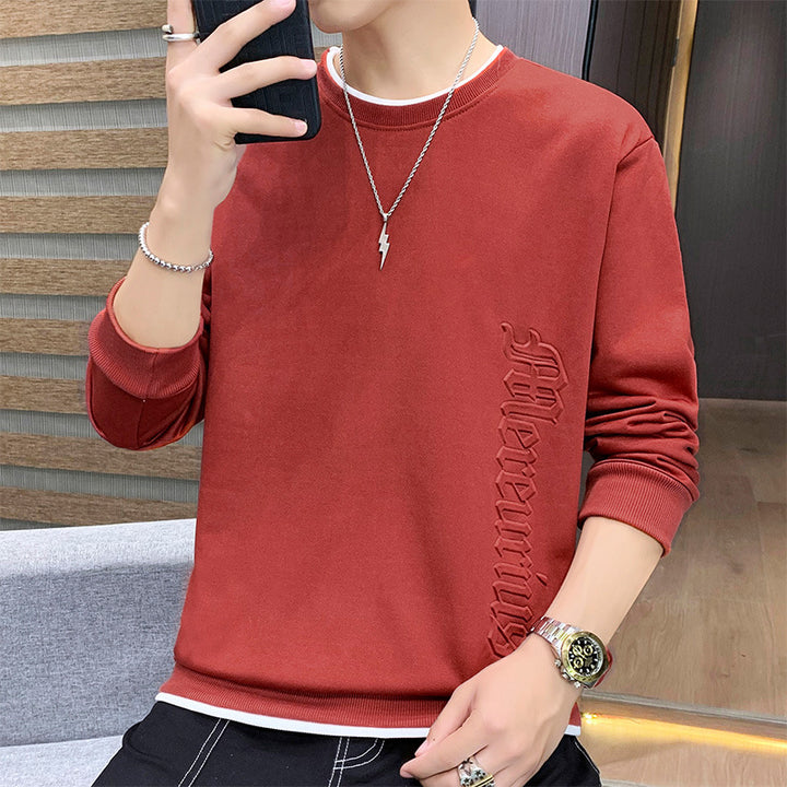 Herren Oversize-Sweatshirt mit Rippbündchen und geprägtem Seitenprint – Marzano