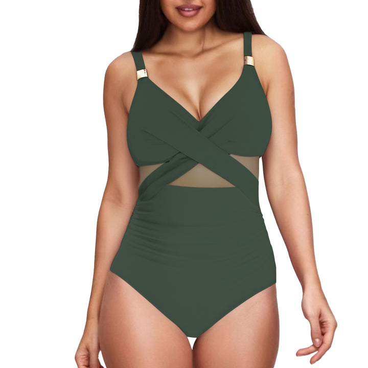 Damen Eleganter Einteiler mit transparenter Einsätzen Echo Archiv