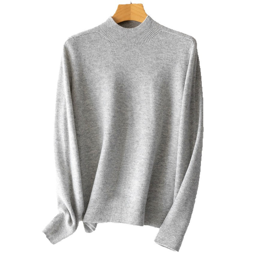 Damen Feiner Feinstrick-Pullover mit kurzem Stehkragen und Kaschmir-Optik Echoarchiv