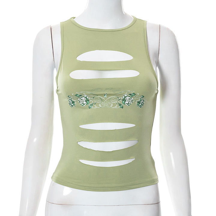 Damen trendiges Cut-out Crop Top Echo Archiv