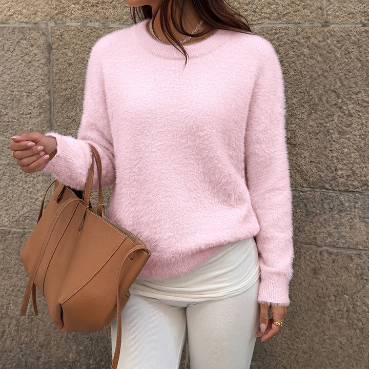 Damen Weicher Strickpullover mit Rundhalsausschnitt Echo Archiv