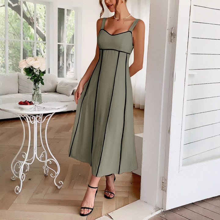 Damen Maxikleid mit dekorativen Kontrastnähten und konturiertem Schnitt Echo Archiv