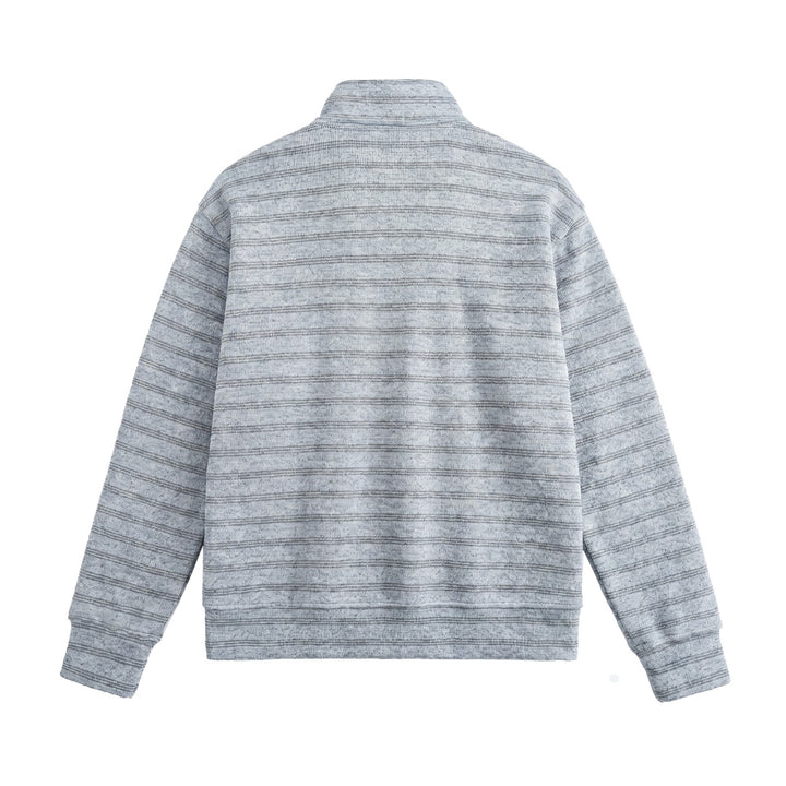Herren Strukturiertes Halbzip-Strickpullover mit Stehkragen Echoarchiv