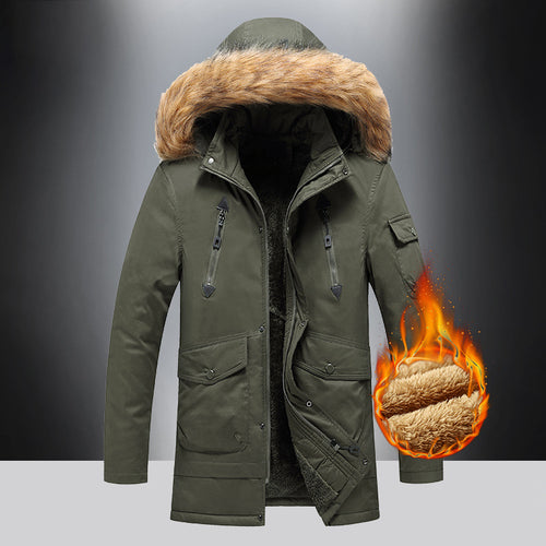 Herren isolierte Winterjacke mit hochwertigem Kunstfellkragen Echoarchiv