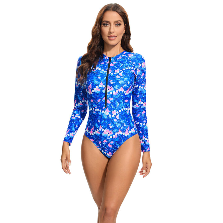 Damen Sportlicher Langarm-Badeanzug mit UV-Schutz Echo Archiv