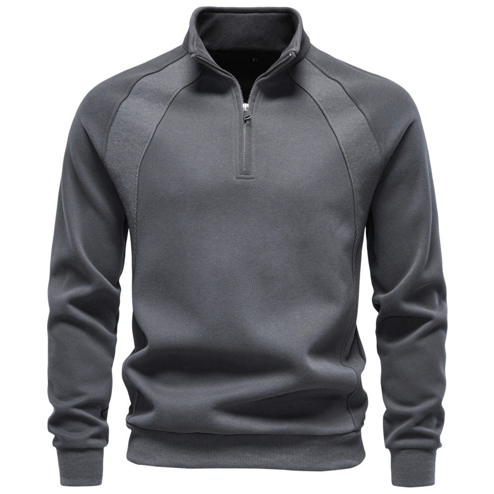 Herren Troyer-Fleecepullover mit Stehkragen und halbem Reißverschluss Echoarchiv