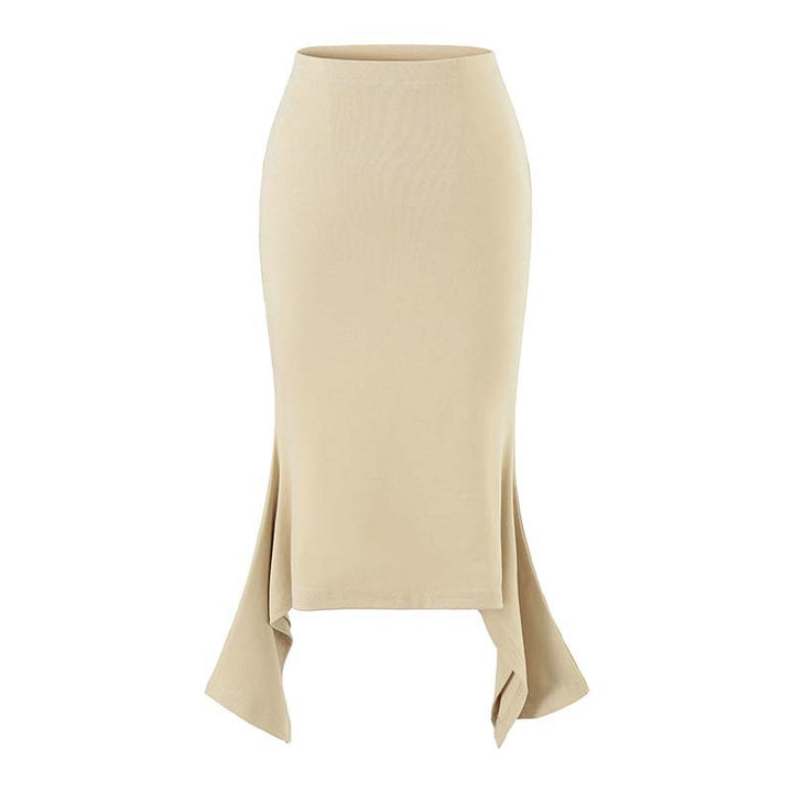 Damen Figurbetontes Midikleid mit asymmetrischem Zipfelsaum und Paneel-Design Echoarchiv