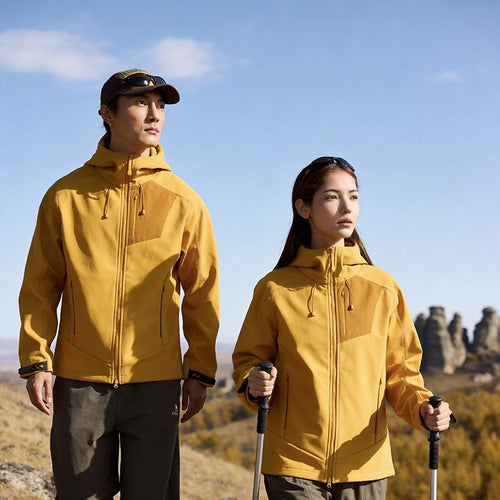 Herren Softshell-Trekkingjacke mit Kapuze atmungsaktiv winddicht dehnbar Echoarchiv