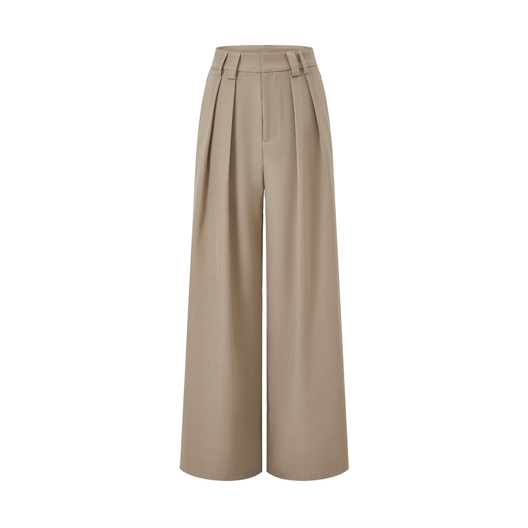 Damen Hochgeschnittene Palazzo-Hose mit Kellerfalten und weitem Bein Echo Archiv