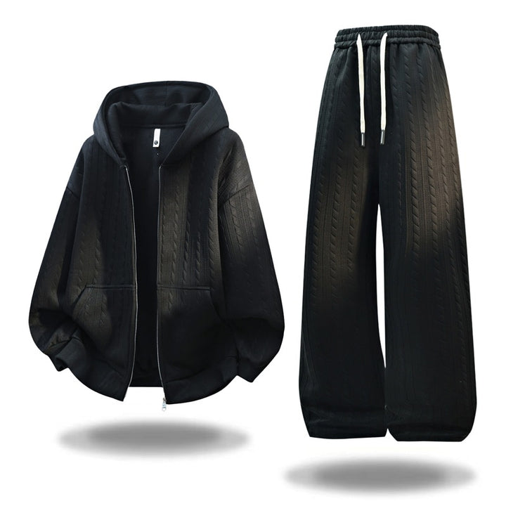 Damen Oversize Strick‑Kapuzenjacke mit Zopfmuster, Reißverschluss & Kängurutaschen Echoarchiv