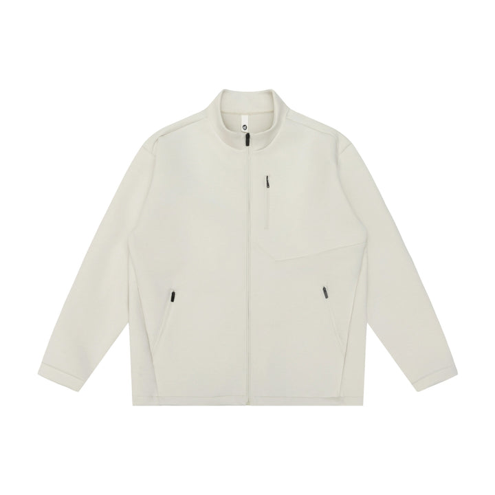 Unisex Minimalistische Kurzjacke mit Stehkragen und funktionalen Reißverschlusstaschen Echoarchiv