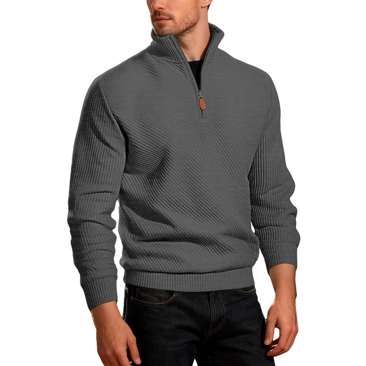 Herren Strickpullover mit hohem Kragen und Reißverschluss Echoarchiv