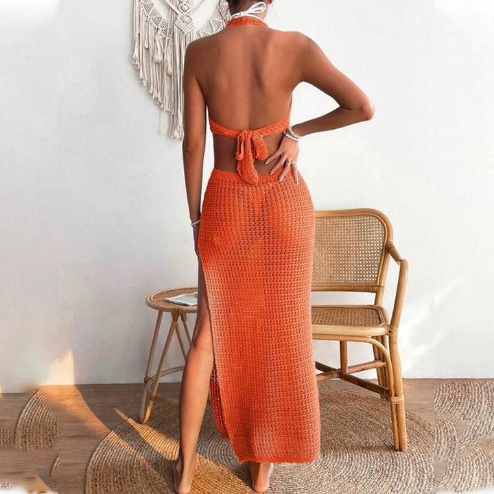 Damen elegantes Häkelkleid mit tiefem Ausschnitt Echo Archiv