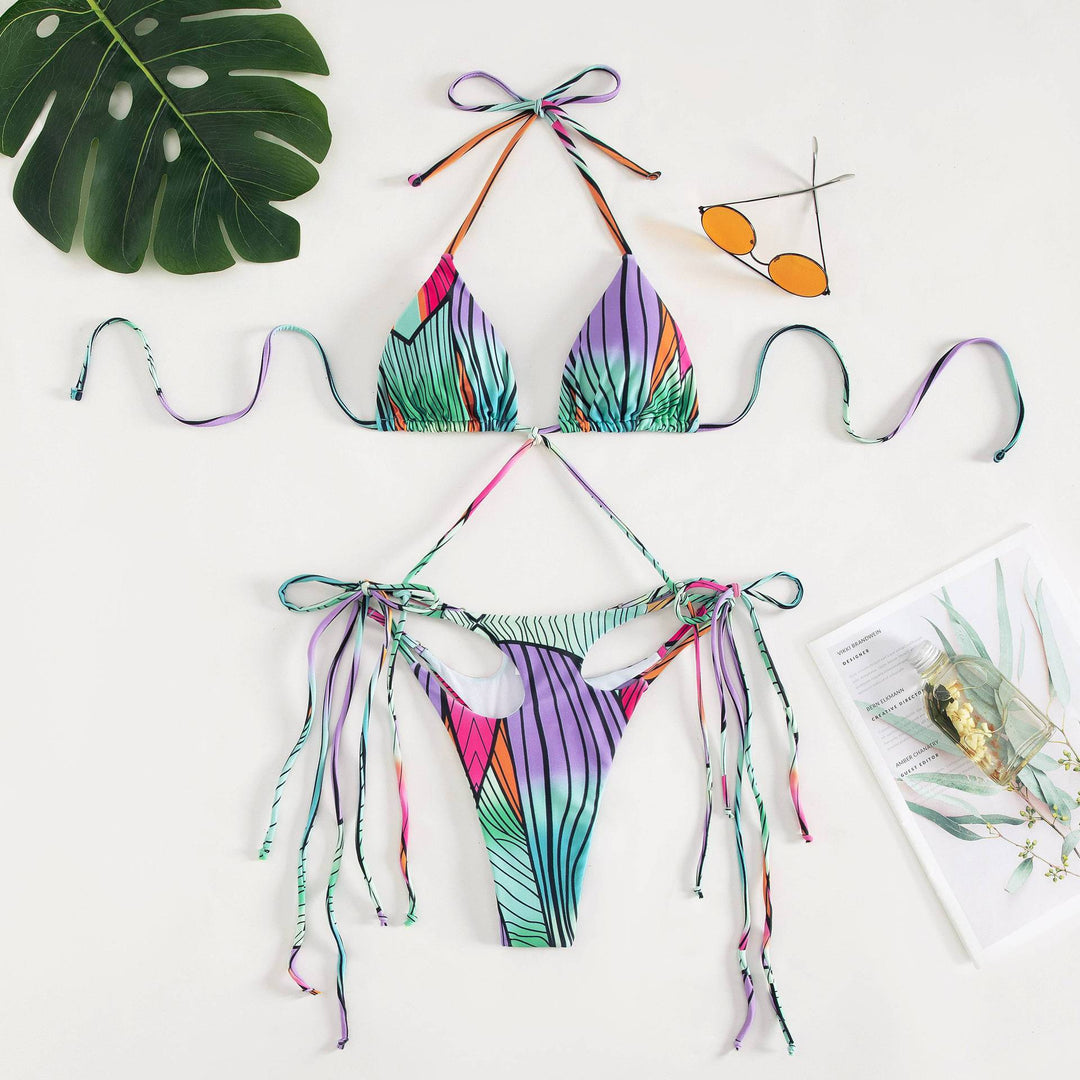 Damen Triangel-Bikini mit stylischen Bindebändern und einzigartigem Farbverlauf Echo Archiv