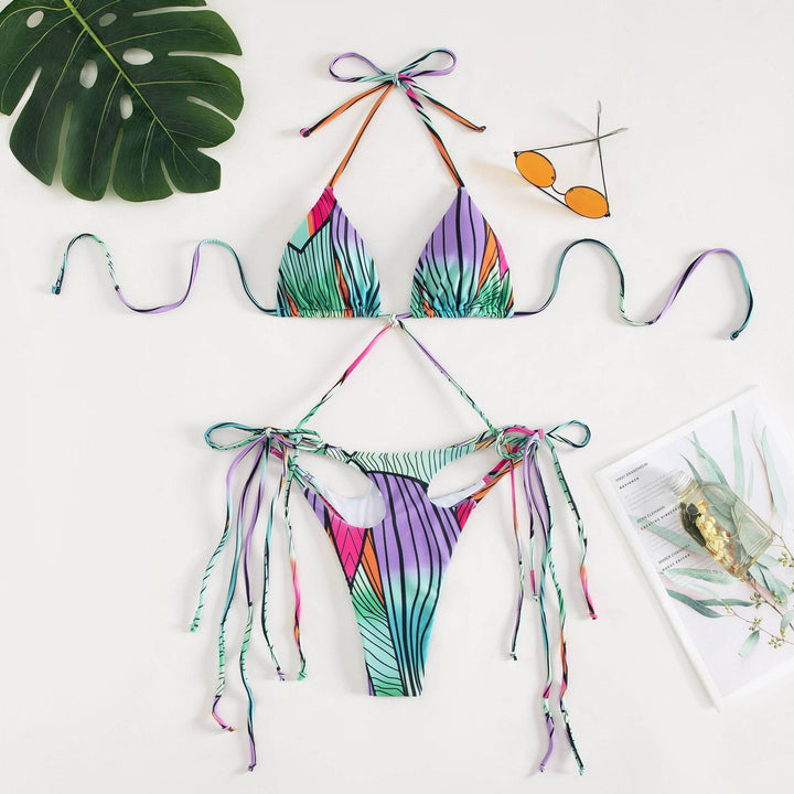 Damen Triangel-Bikini mit stylischen Bindebändern und einzigartigem Farbverlauf Echo Archiv