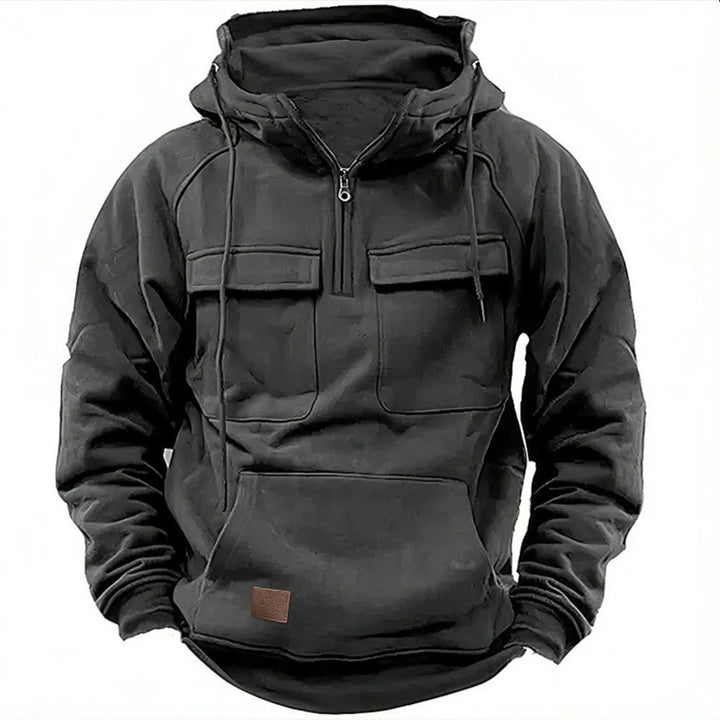 Herren stylischer Kapuzenpullover mit funktionalen Taschen und modernem Reißverschluss Echoarchiv