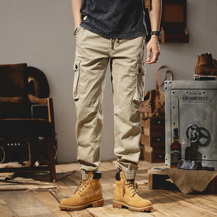 Herren Canvas-Cargojogger mit verstärkten Kniepaneelen, elastischem Komfortbund und Organizer-Taschen Echo Archiv