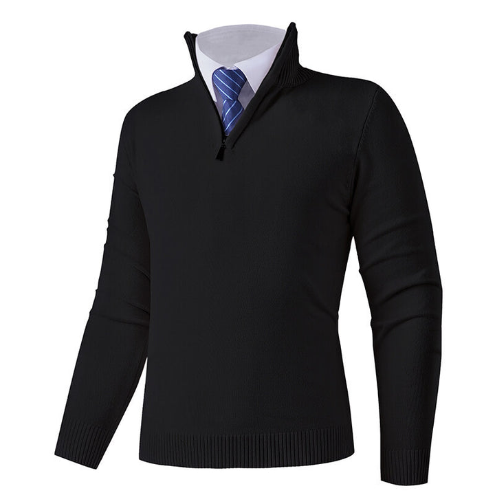 Herren Strickpullover mit modernem Reißverschluss und elastischem Saum Echoarchiv