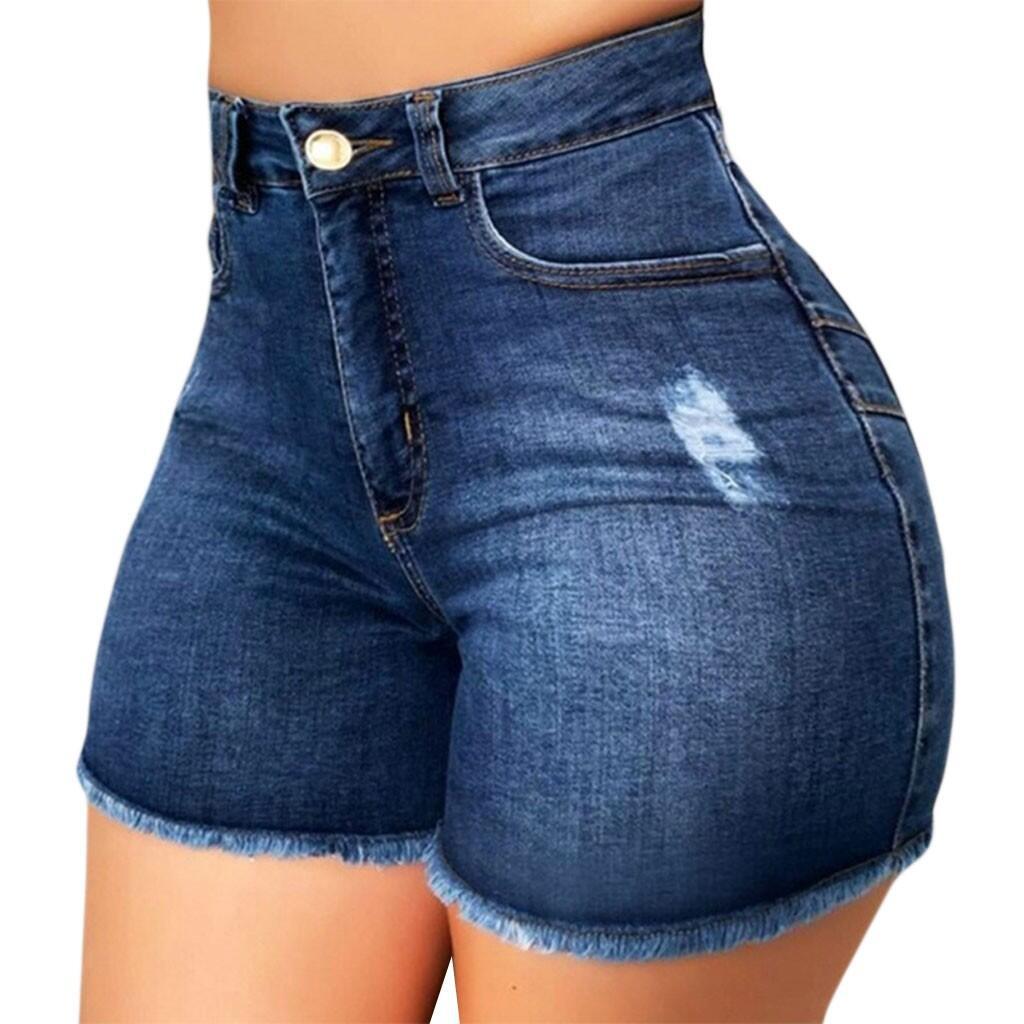 Damen hoch taillierte Denim-Shorts im modernen Vintage-Stil Echo Archiv