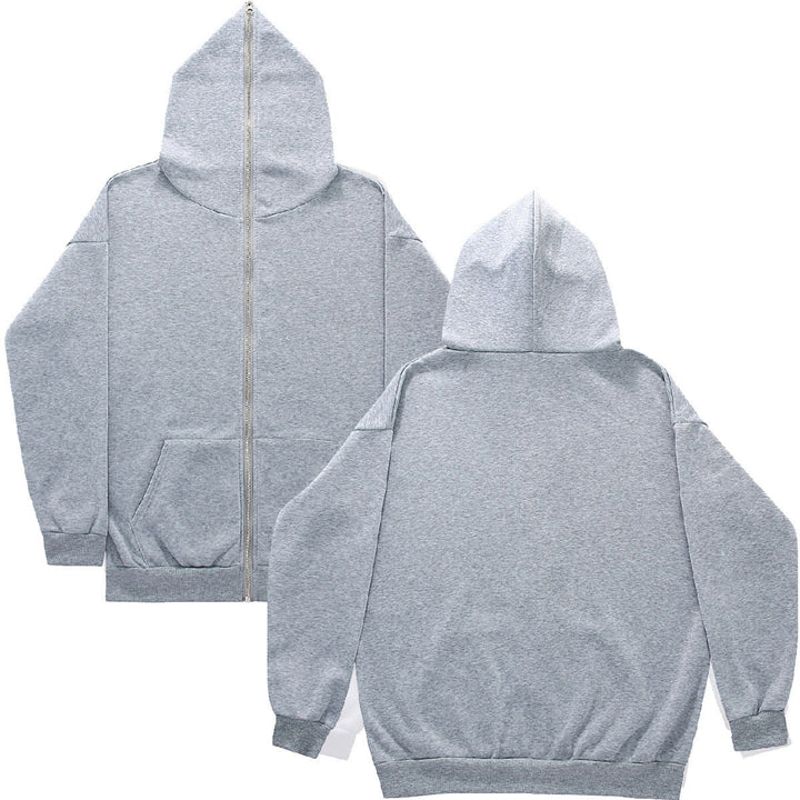 Unisex Zip-Hoodie mit durchgehendem Reißverschluss bis in spitze Kapuze, Kängurutasche und gerippten Bündchen Echo Archiv